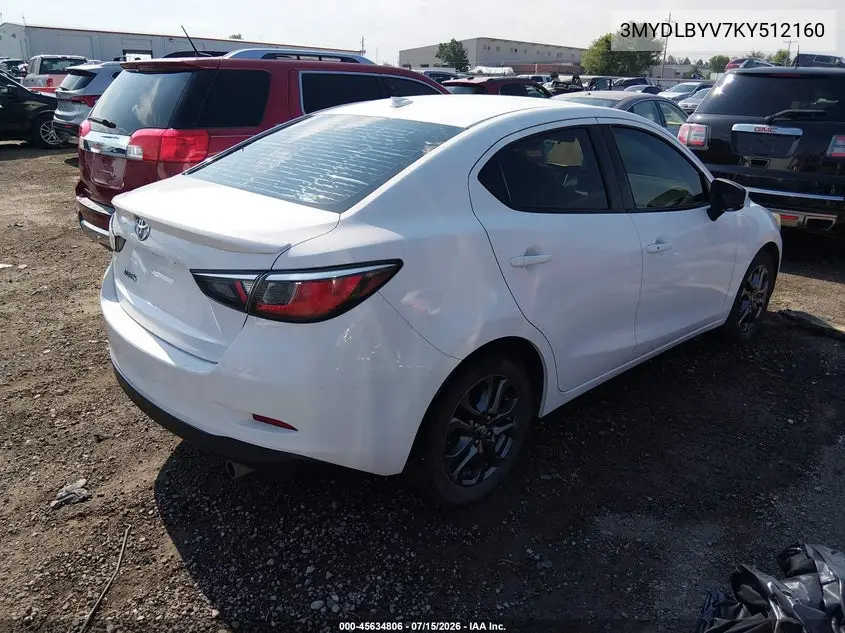 2019 Toyota Yaris Le VIN: 3MYDLBYV7KY512160 Lot: 45634806