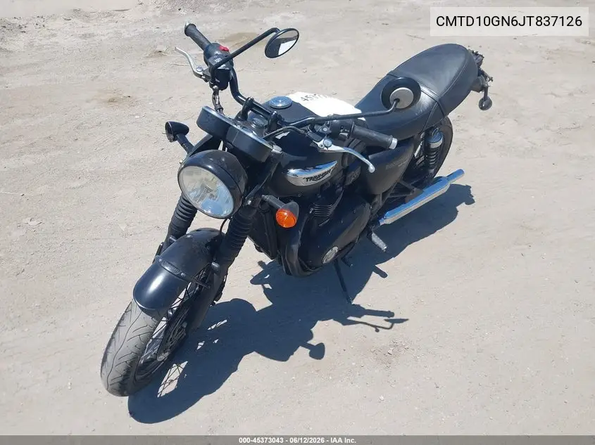 2018 Triumph Bonneville VIN: CMTD10GN6JT837126 Lot: 45373043