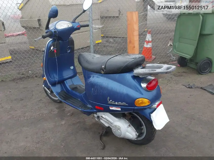 2005 Vespa M198F VIN: ZAPM198F155012517 Lot: 44311051