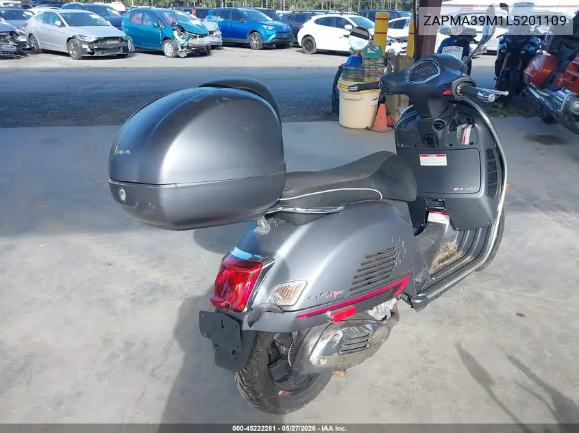 2020 Vespa Gts 300 Super VIN: ZAPMA39M1L5201109 Lot: 45222281