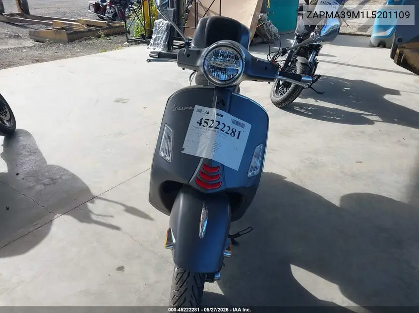 2020 Vespa Gts 300 Super VIN: ZAPMA39M1L5201109 Lot: 45222281