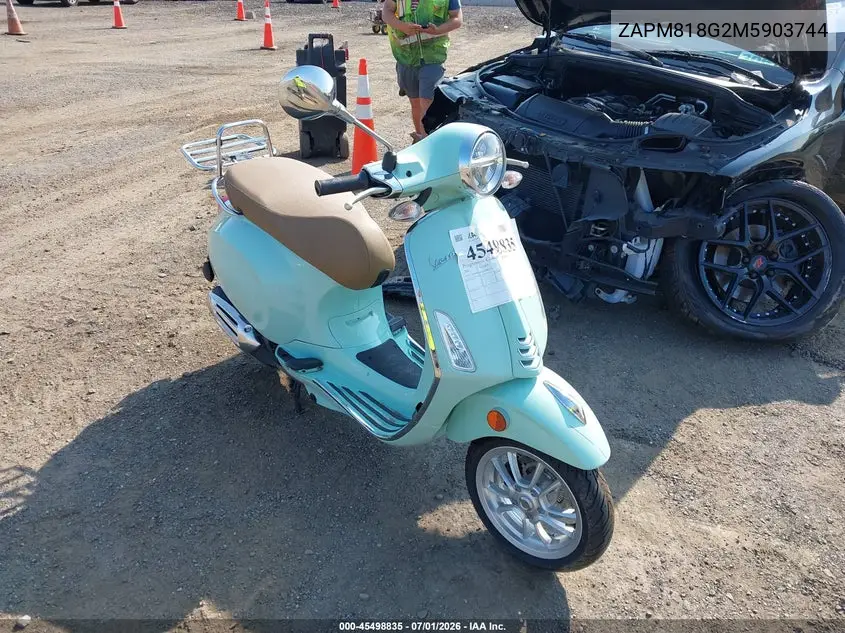 2021 Vespa Primavera/Sprint 150 VIN: ZAPM818G2M5903744 Lot: 45498835