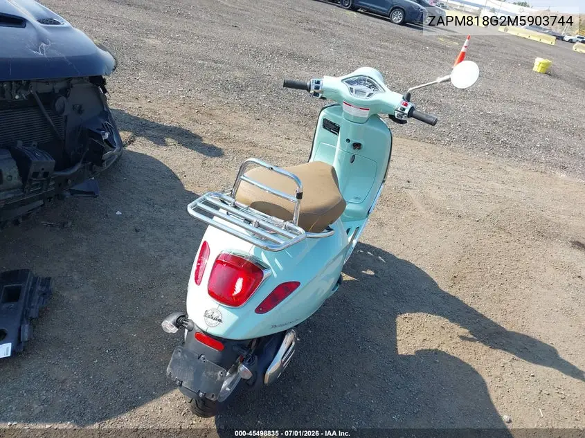 2021 Vespa Primavera/Sprint 150 VIN: ZAPM818G2M5903744 Lot: 45498835