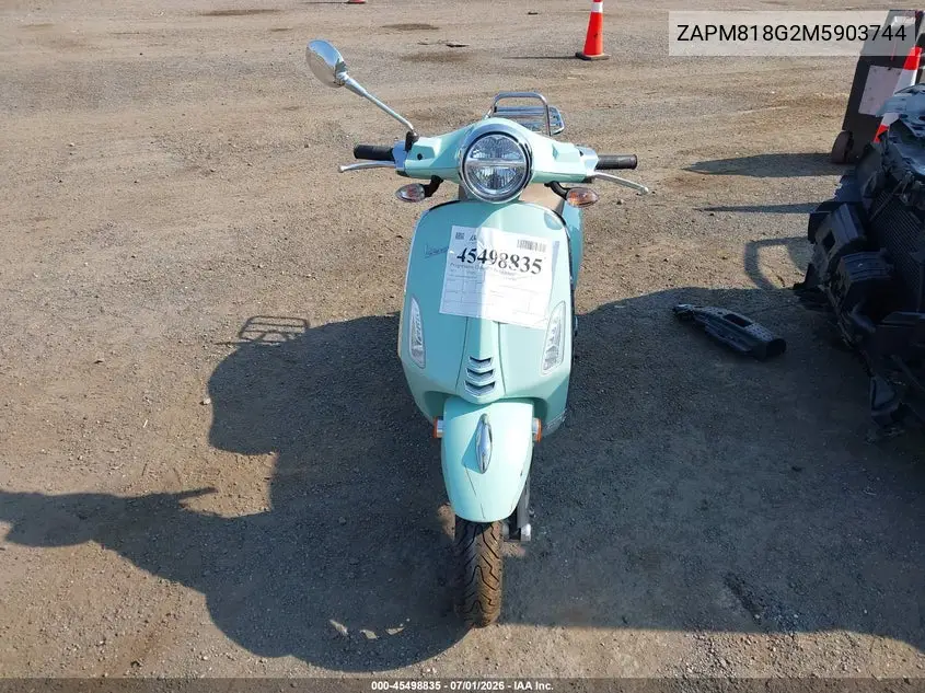 2021 Vespa Primavera/Sprint 150 VIN: ZAPM818G2M5903744 Lot: 45498835
