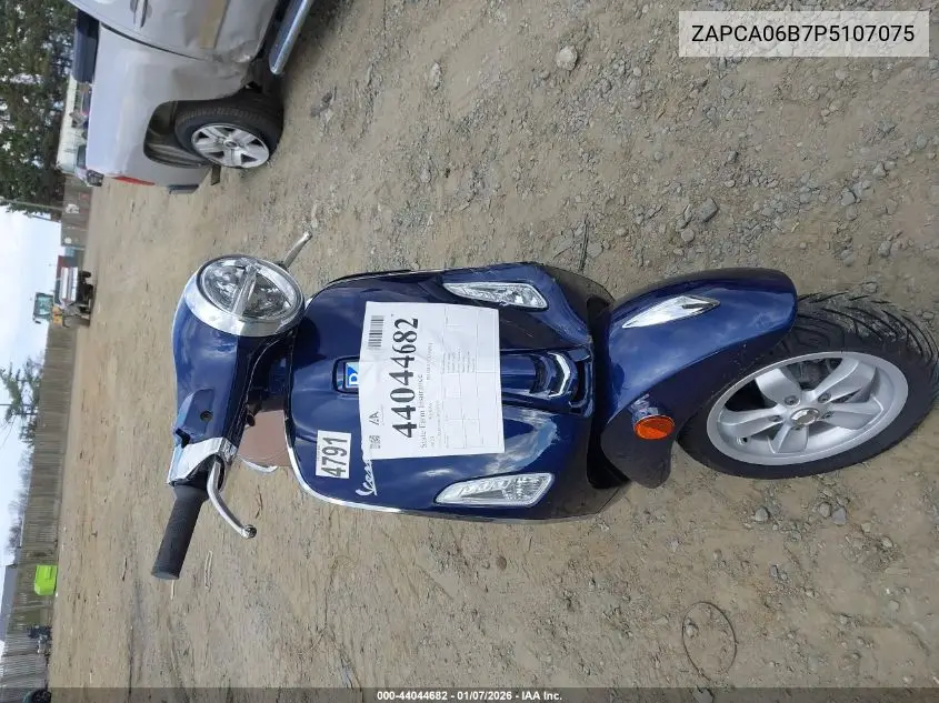 2023 Vespa Primavera/Sprint 50 VIN: ZAPCA06B7P5107075 Lot: 44044682