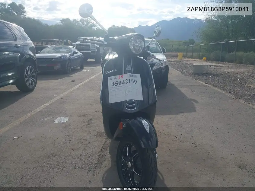 2023 Vespa Primavera/Sprint 150 VIN: ZAPM818G8P5910041 Lot: 45042109
