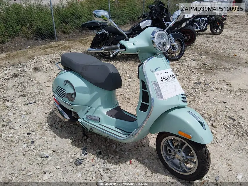 2023 Vespa Gts/Sei Giorni 300 VIN: ZAPMD39M4P5100935 Lot: 45635012