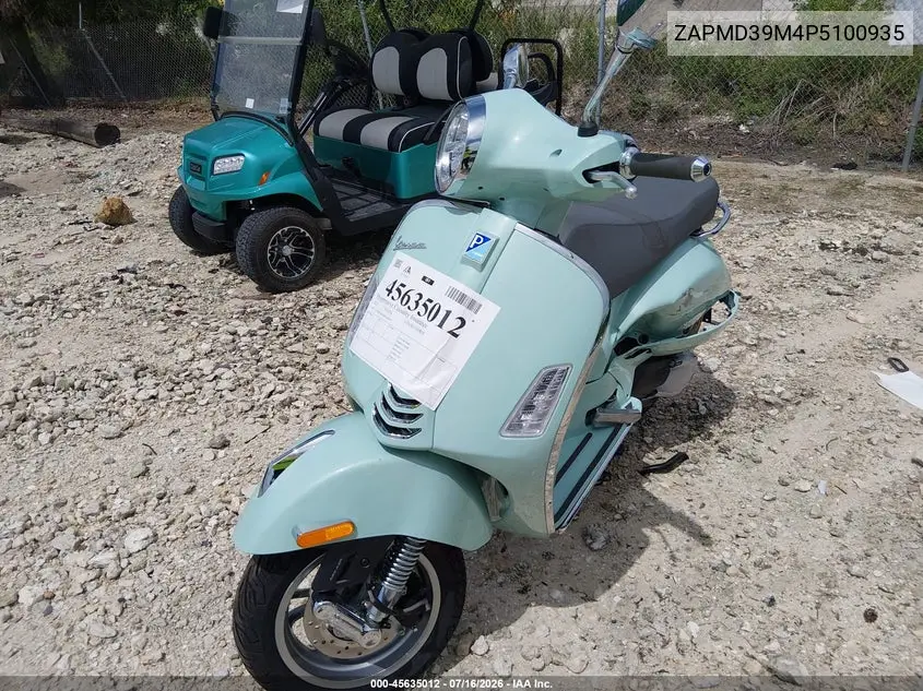 2023 Vespa Gts/Sei Giorni 300 VIN: ZAPMD39M4P5100935 Lot: 45635012