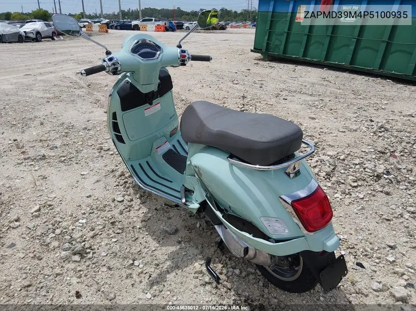 2023 Vespa Gts/Sei Giorni 300 VIN: ZAPMD39M4P5100935 Lot: 45635012
