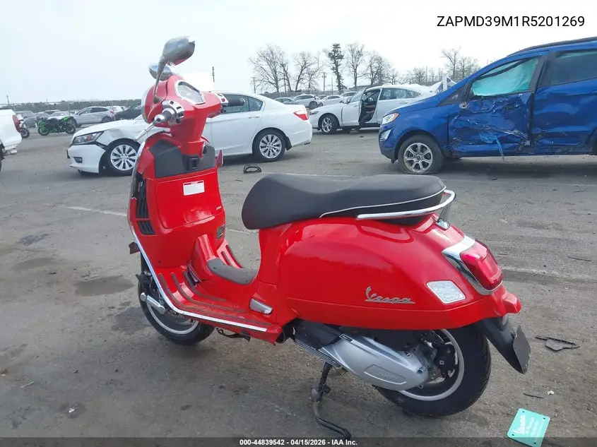 2024 Vespa Gts/Sei Giorni 300 VIN: ZAPMD39M1R5201269 Lot: 44839542