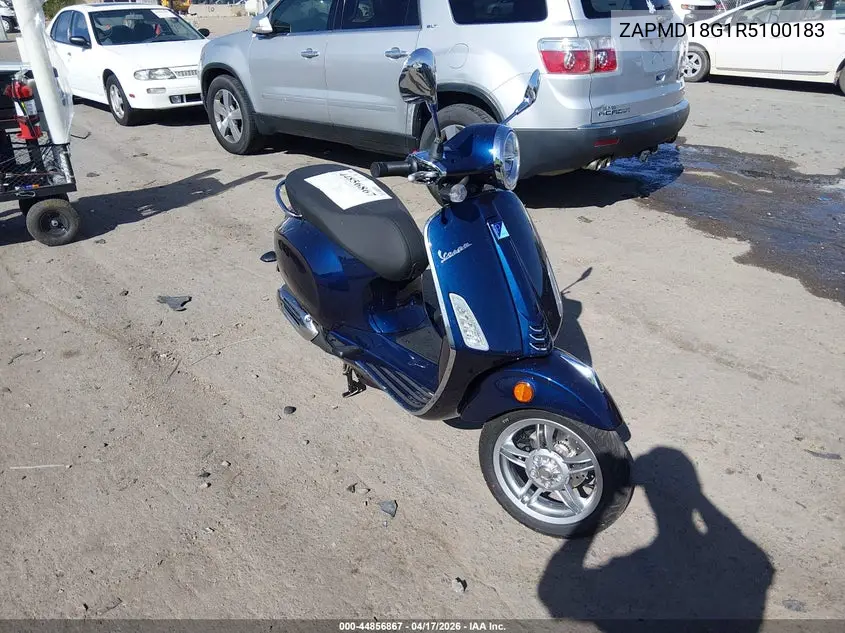 2024 Vespa Primavera/Sprint 150 VIN: ZAPMD18G1R5100183 Lot: 44856867