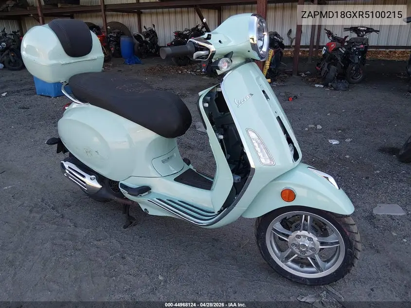 2024 Vespa Primavera/Sprint 150 VIN: ZAPMD18GXR5100215 Lot: 44968124