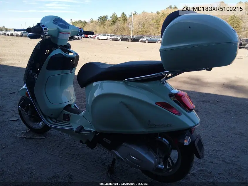 2024 Vespa Primavera/Sprint 150 VIN: ZAPMD18GXR5100215 Lot: 44968124