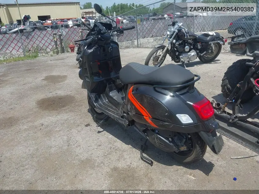 2024 Vespa Gts/Sei Giorni 300 VIN: ZAPMD39M2R5400380 Lot: 45514708