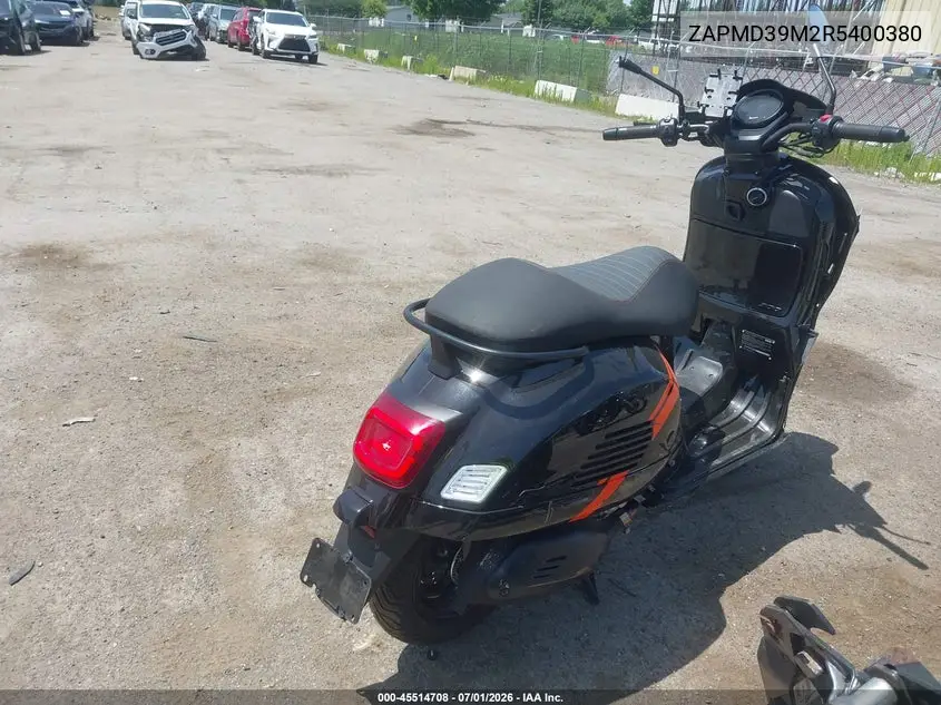 2024 Vespa Gts/Sei Giorni 300 VIN: ZAPMD39M2R5400380 Lot: 45514708