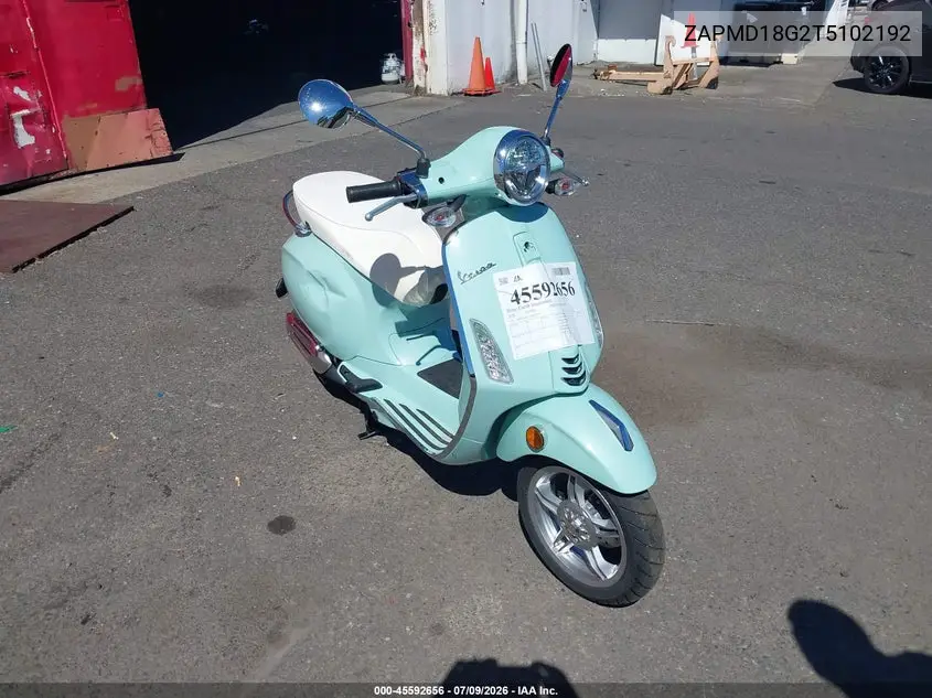 2026 Vespa Primavera/Sprint 150 VIN: ZAPMD18G2T5102192 Lot: 45592656