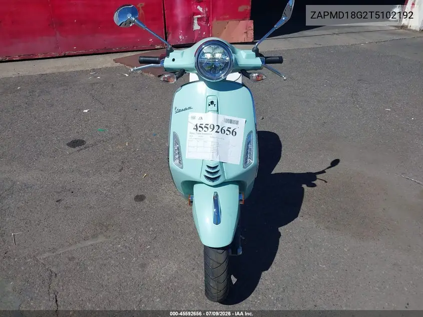 2026 Vespa Primavera/Sprint 150 VIN: ZAPMD18G2T5102192 Lot: 45592656