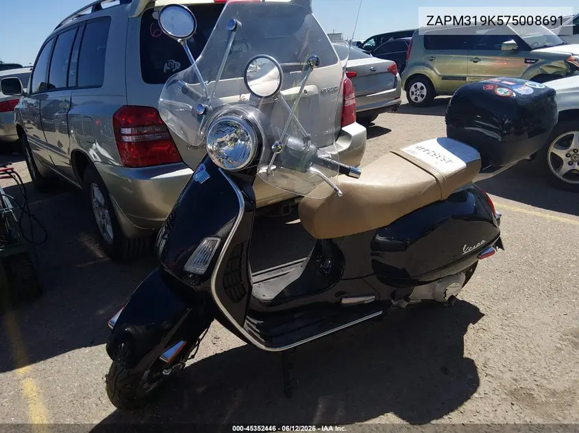 2007 Vespa Granturismo 200 VIN: ZAPM319K575008691 Lot: 45352446