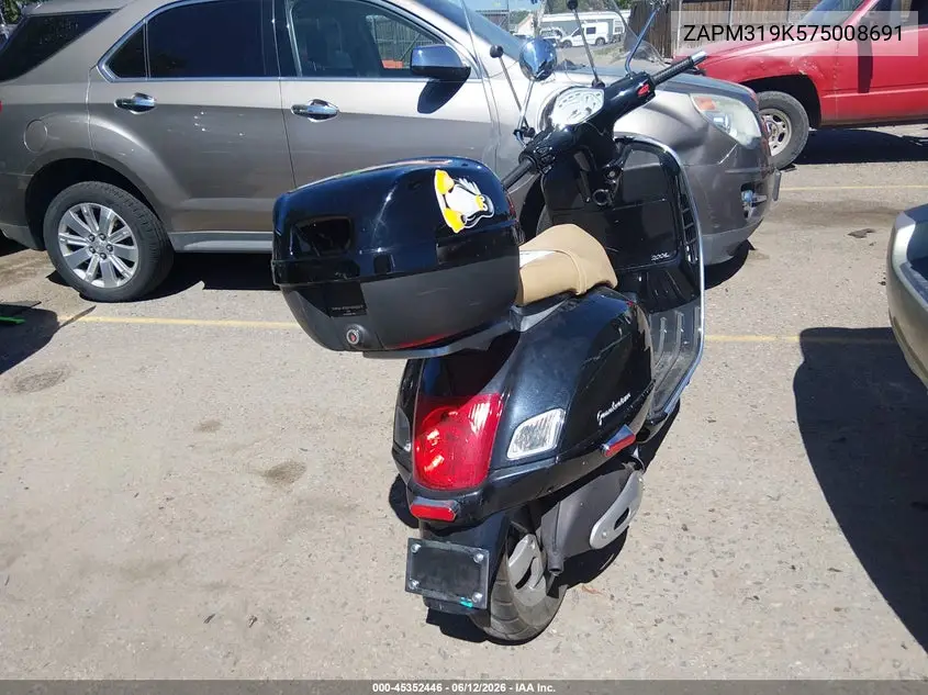 2007 Vespa Granturismo 200 VIN: ZAPM319K575008691 Lot: 45352446
