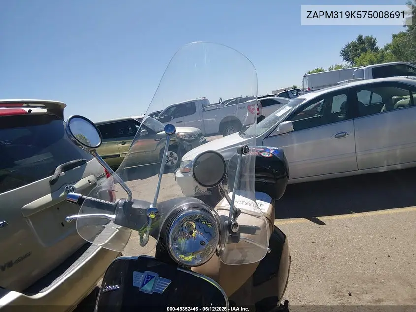2007 Vespa Granturismo 200 VIN: ZAPM319K575008691 Lot: 45352446