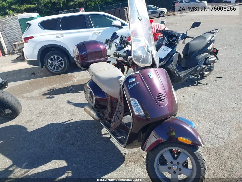 2007 Vespa Granturismo 200 VIN: ZAPM319K175008266 Lot: 45378405