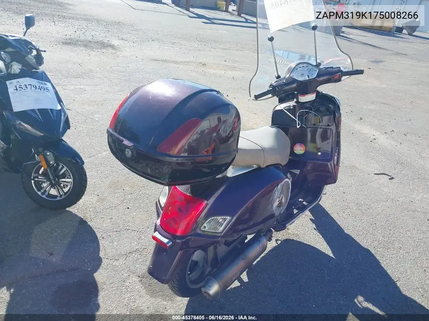 2007 Vespa Granturismo 200 VIN: ZAPM319K175008266 Lot: 45378405