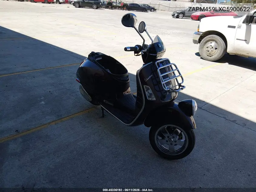 2012 Vespa Gts 300 Super VIN: ZAPM459LXC5900622 Lot: 45336192