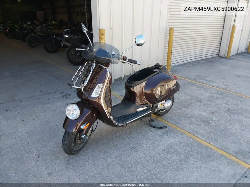 2012 Vespa Gts 300 Super VIN: ZAPM459LXC5900622 Lot: 45336192