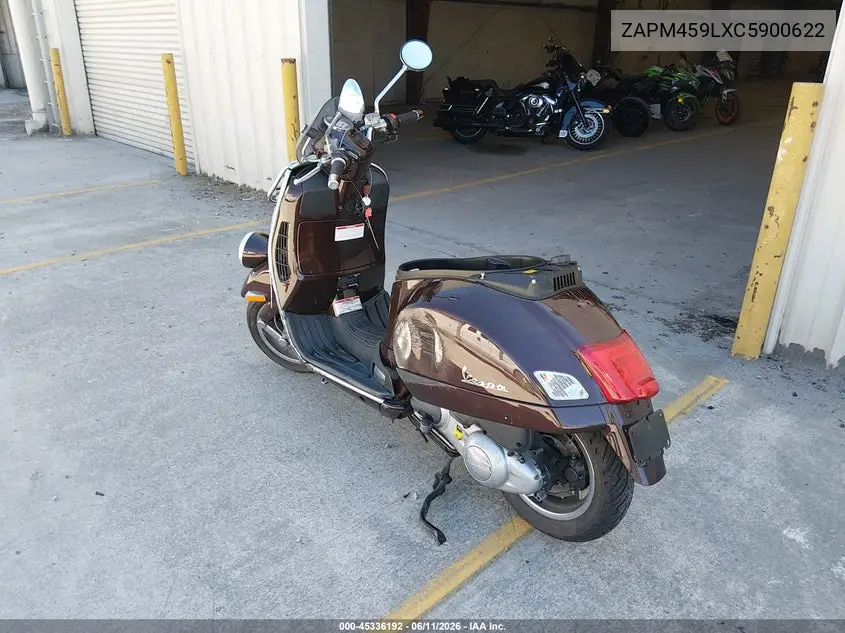 2012 Vespa Gts 300 Super VIN: ZAPM459LXC5900622 Lot: 45336192
