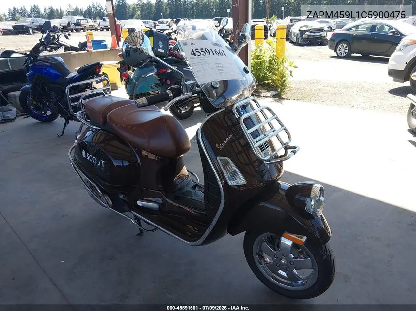 2012 Vespa Gts 300 Super VIN: ZAPM459L1C5900475 Lot: 45591661