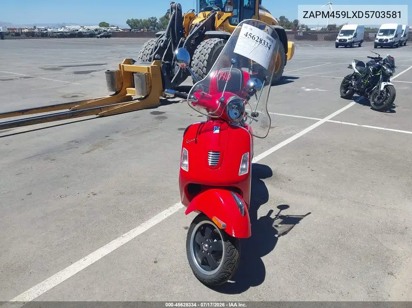 2013 Vespa Gts 300 Super VIN: ZAPM459LXD5703581 Lot: 45628334
