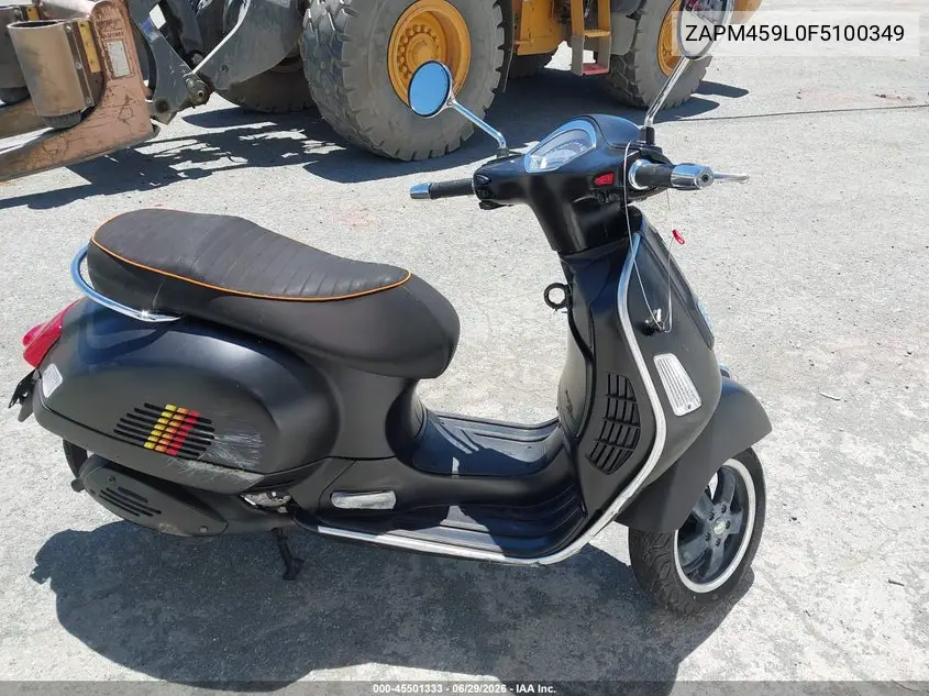 2015 Vespa Gts 300 Super VIN: ZAPM459L0F5100349 Lot: 45501333