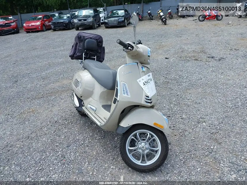 2025 Vespa Gts 310 VIN: ZAPMD30N4S5100013 Lot: 45602768