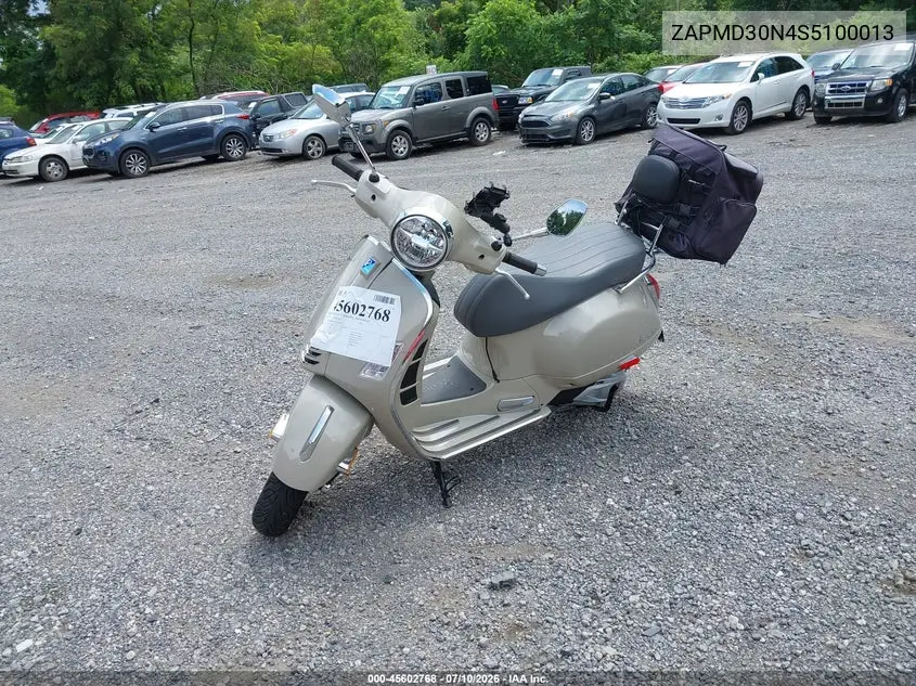 2025 Vespa Gts 310 VIN: ZAPMD30N4S5100013 Lot: 45602768