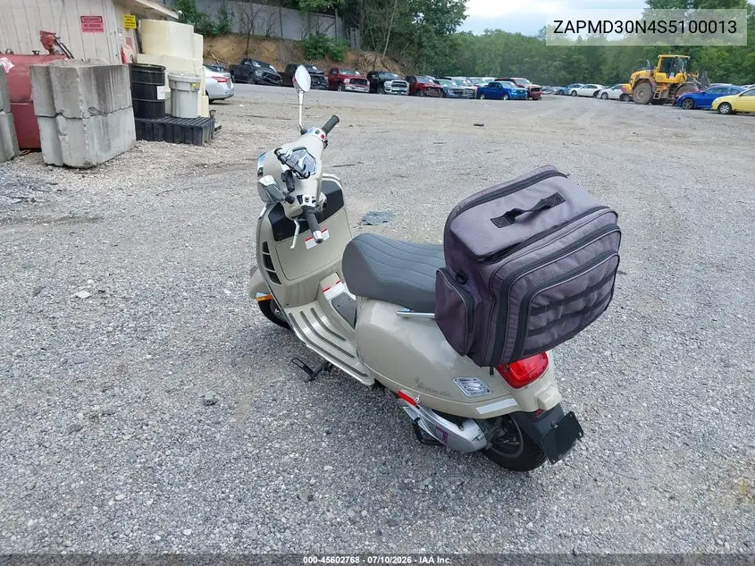 2025 Vespa Gts 310 VIN: ZAPMD30N4S5100013 Lot: 45602768