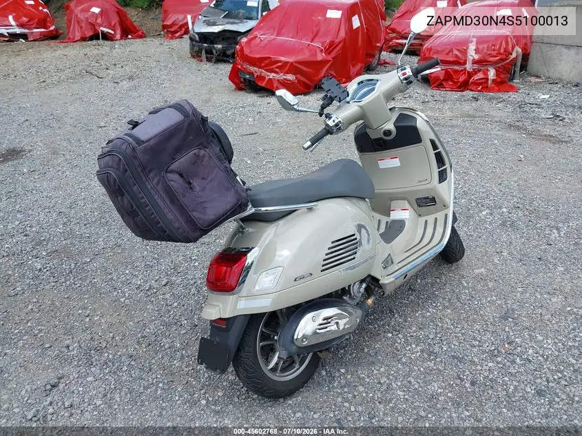 2025 Vespa Gts 310 VIN: ZAPMD30N4S5100013 Lot: 45602768