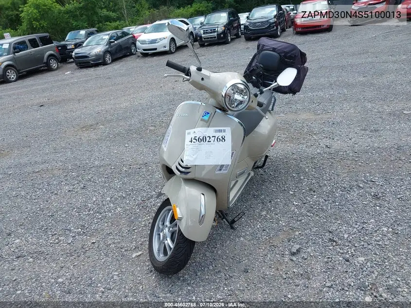 2025 Vespa Gts 310 VIN: ZAPMD30N4S5100013 Lot: 45602768
