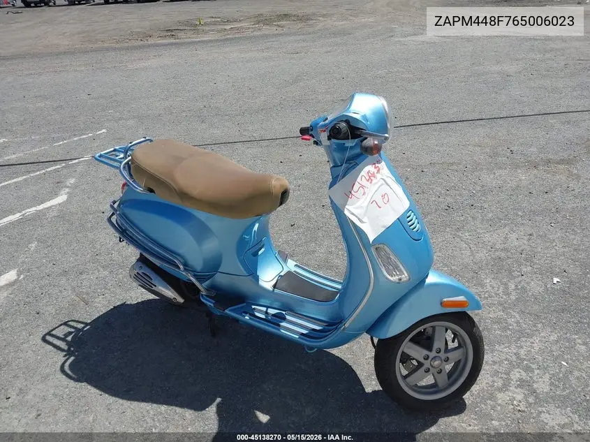 2006 Vespa Lx 150 VIN: ZAPM448F765006023 Lot: 45138270