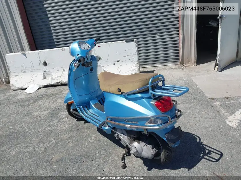 2006 Vespa Lx 150 VIN: ZAPM448F765006023 Lot: 45138270