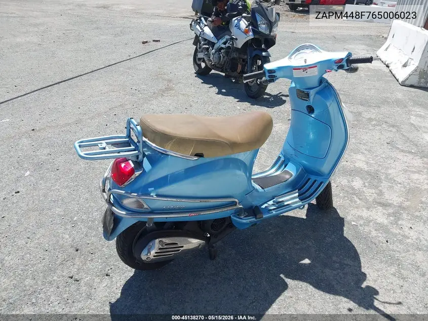 2006 Vespa Lx 150 VIN: ZAPM448F765006023 Lot: 45138270