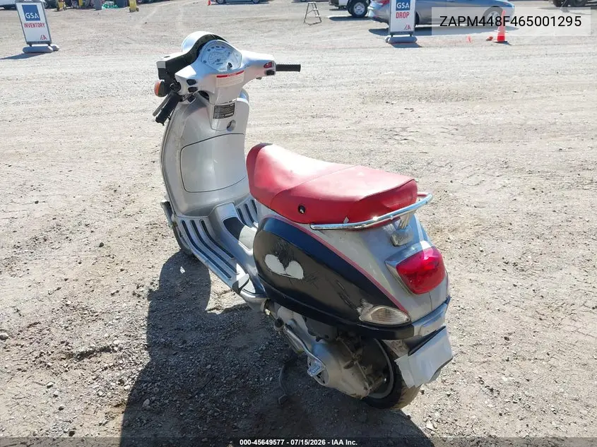 2006 Vespa Lx 150 VIN: ZAPM448F465001295 Lot: 45649577