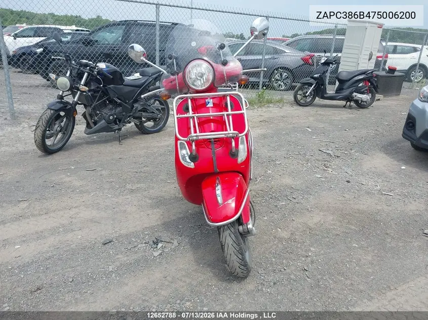 2007 Vespa Lx 50 VIN: ZAPC386B475006200 Lot: 12652788