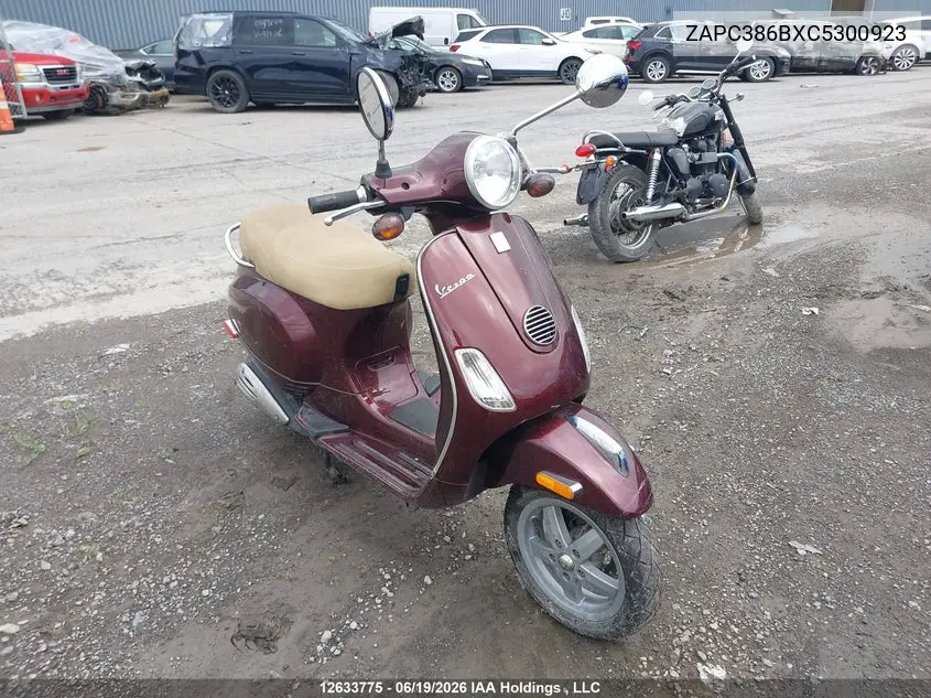 2012 Vespa Lx 50 VIN: ZAPC386BXC5300923 Lot: 12633775