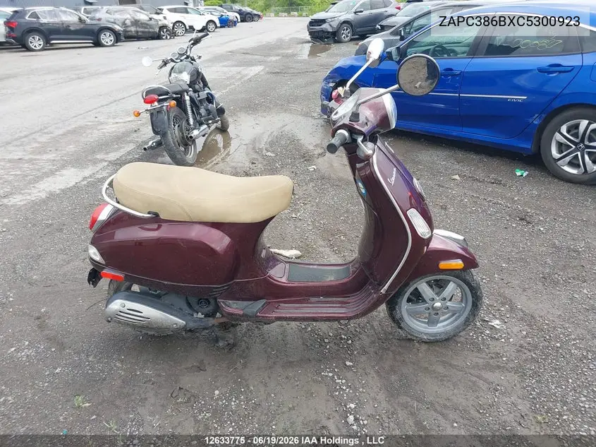 2012 Vespa Lx 50 VIN: ZAPC386BXC5300923 Lot: 12633775