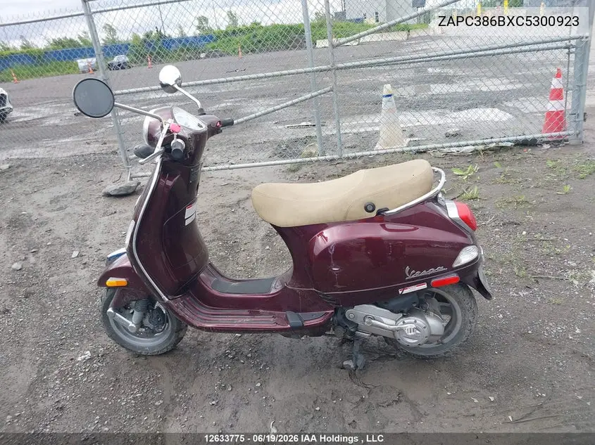 2012 Vespa Lx 50 VIN: ZAPC386BXC5300923 Lot: 12633775