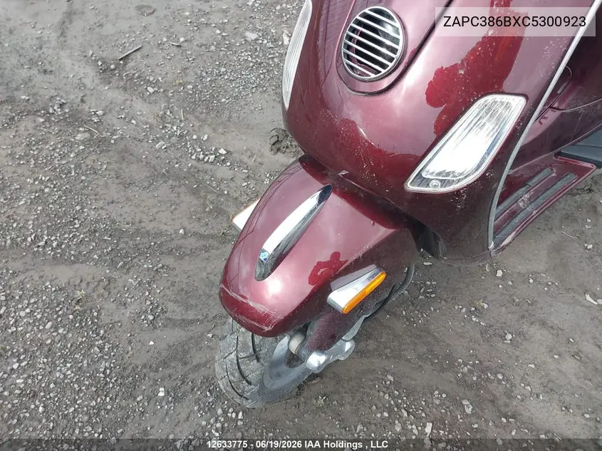 2012 Vespa Lx 50 VIN: ZAPC386BXC5300923 Lot: 12633775