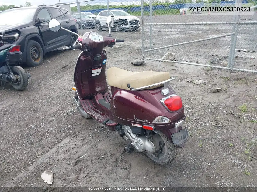 2012 Vespa Lx 50 VIN: ZAPC386BXC5300923 Lot: 12633775