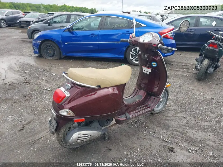 2012 Vespa Lx 50 VIN: ZAPC386BXC5300923 Lot: 12633775