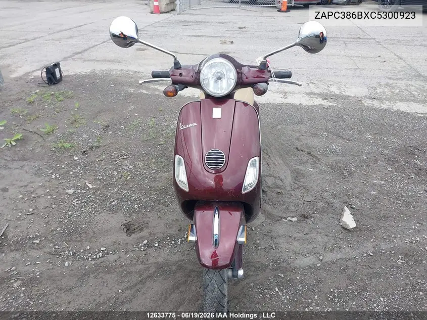2012 Vespa Lx 50 VIN: ZAPC386BXC5300923 Lot: 12633775