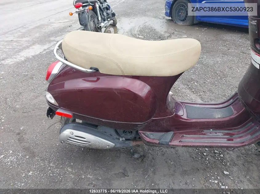 2012 Vespa Lx 50 VIN: ZAPC386BXC5300923 Lot: 12633775